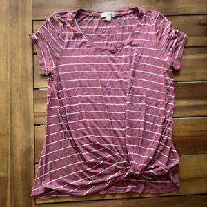 Pink striped - Nine Britton T-Shirt with Knotted tie